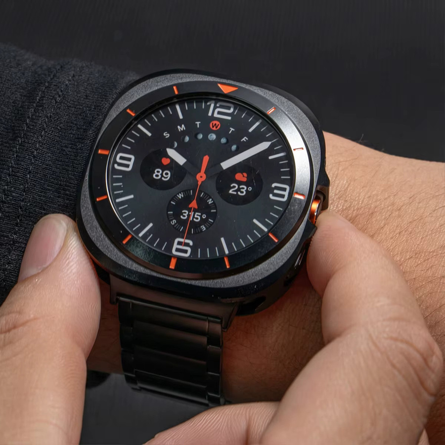 CAOWTAN Schutzhülle für Samsung Galaxy Watch Ultra 47 mm, Edelstahl, Weiß - Bild 2
