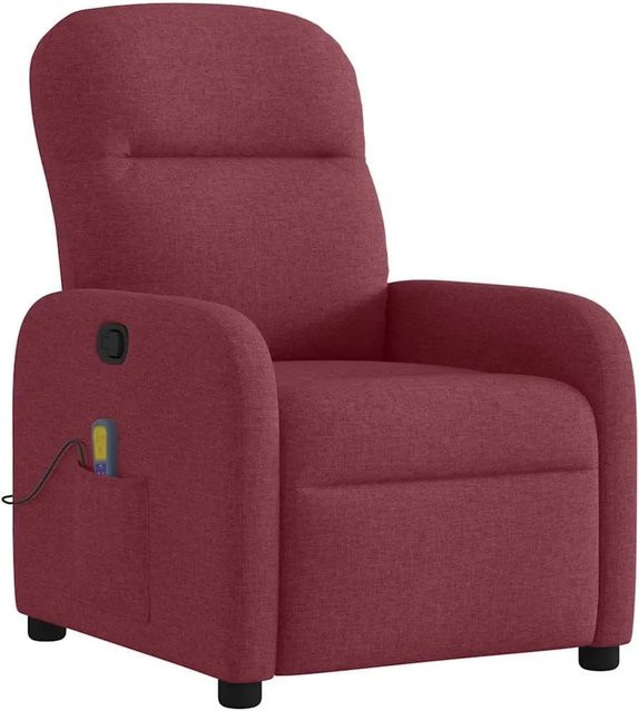 vidaXL Massagesessel als TV-Sessel aus Stoff in Weinrot, B/T/H: 66 x 88 x 95 cm - Bild 1