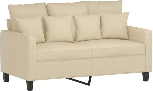 vidaXL 2-Sitzer-Sofa in Creme mit Stoffbezug und Metallrahmen, Breite: 120 cm - Bild 1