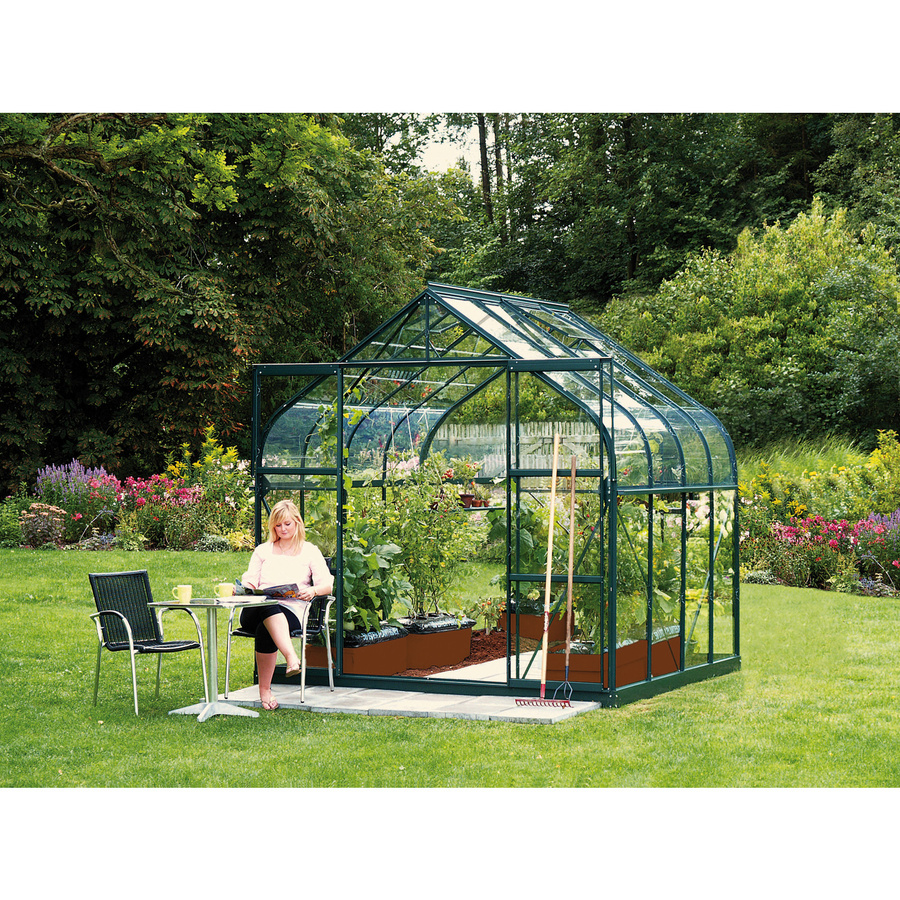 Vitavia Gewächshaus Diana 6700 in Smaragdgrün mit 6,7 m² Fläche und 3 mm ESG-Glas - Bild 2