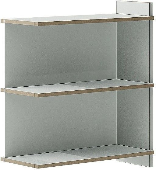 Tojo Mehrfach Anbaumodul aus MDF in Weiß und Grau mit Rückwand und glänzender Oberfläche - Bild 1