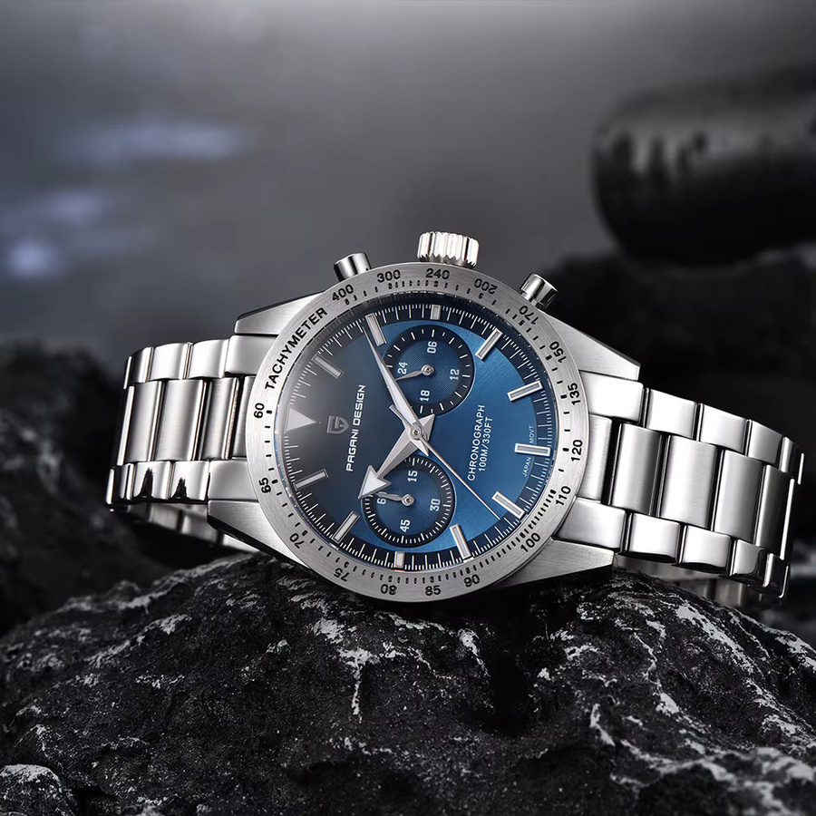 Pagani Design Chronograph, Quarz, Edelstahl, Blau, Herren - Bild 2