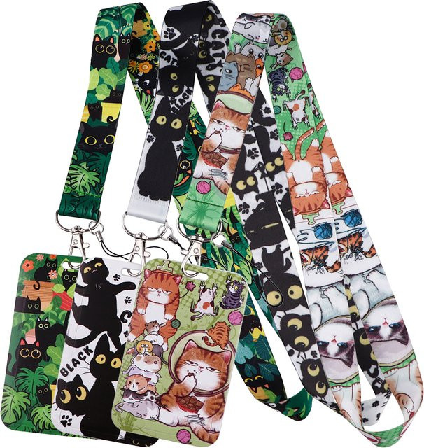 Lanyard Schlüsselanhänger, schwarze Katze, Unisex - Bild 1