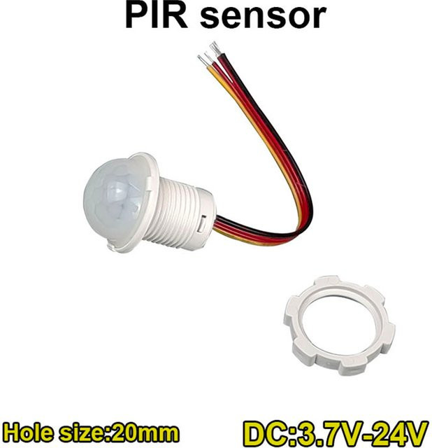 IKSLED PIR-Infrarot-Bewegungsmelder in Weiß mit Dual-Modus für Lichtsteuerung oder 24/7-Erkennung, DC 3,7 V-24 V - Bild 1