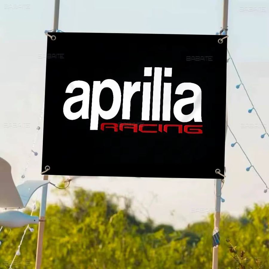 Potdemiel Camping-Flagge mit A-ApriliaS-Logo im künstlerischen Design - Bild 3