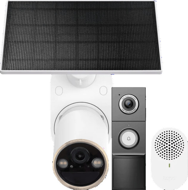 TP-Link Tapo C460 Solarset mit D235 Smart Battery und kabelgebundener Türklingel in Weiß - Bild 1