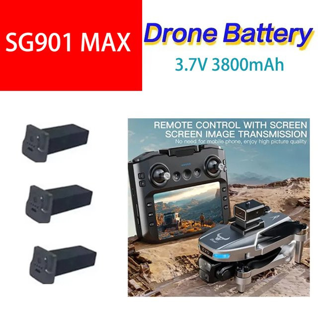 SG901MAX Drone Batterie 3,7 V 3800 mAh Schwarz für SG901 MAX RC GPS Drohne Original Zubehör - Bild 1