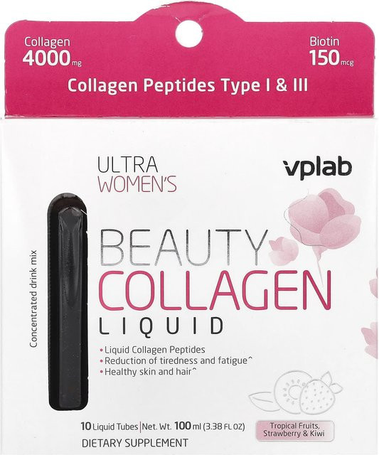 Vplab Ultra Women's Beauty Collagen Liquid, Tropische Früchte, 100 ml - Bild 1