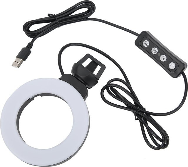 Koogeelife 4in1 Mini LED Ringlicht in Weiß mit Klemme für Videoanrufe, Live-Streaming und Online-Meetings - Bild 1