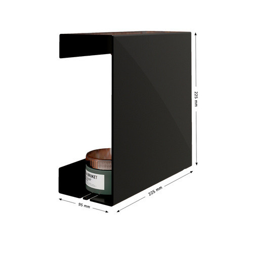 Schulte Duschablage zum Kleben aus Aluminium in Schwarz B/H/T: 22,5 x 22,5 x 9,5 cm - Bild 3