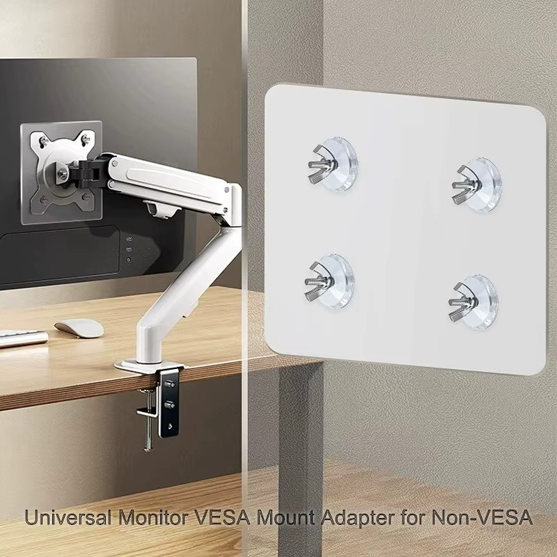 BEISHI VESA-Halterungsadapter-Kit Universelle Nicht-VESA-Montagehalterung für 75 VESA und 100 VESA Monitorarme in Weiß - Bild 4