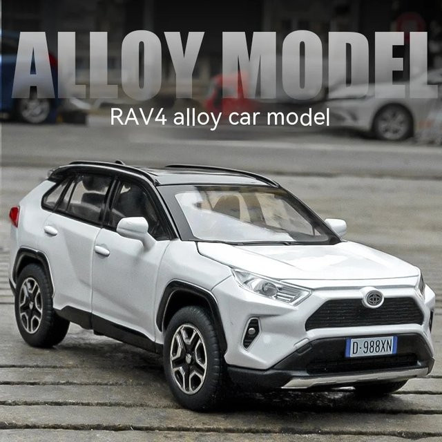 XMD RAV4 Automodell, 1:32, Diecast, mit Licht, Ton, Lenkung - Bild 1