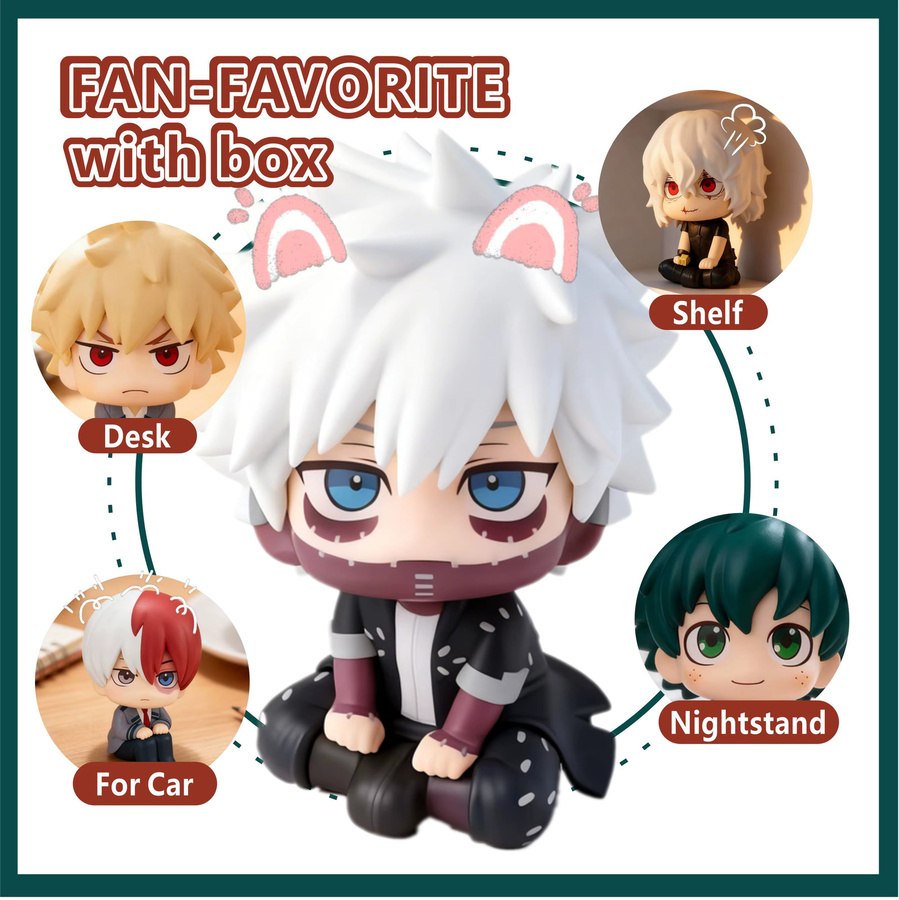 Hey lol My Hero Academia, Tomura Shigaraki / Izuku Midoriya / Katsuki Bakugo Kute Chibi PVC Figur, Einzelfigur, Kunststoff, Bunt / Mehrfarbig - Bild 2