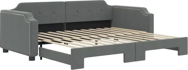 vidaXL Tagesbett ausziehbar in Dunkelgrau mit Stoffbezug B/T/H: 80 x 200 cm - Bild 1