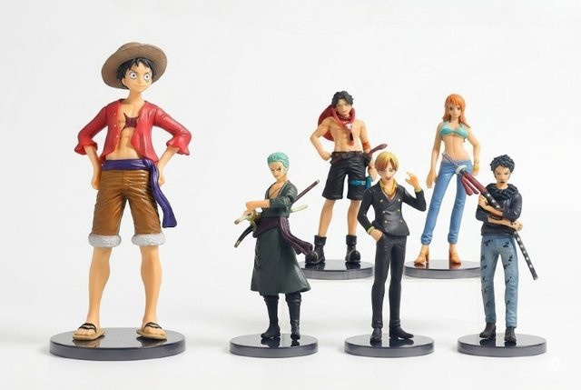 Bandai One Piece Actionfiguren, 6-teiliges Set, Kunststoff - Bild 1