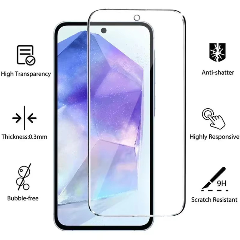 Samsung Displayschutzfolie aus 9H gehärtetem Glas, transparent, passend für Galaxy A56 A36 A16 A06 A55 A15 A54 A34 A13 A14 A53 A52 A12 A33 A32 A35 A70 - Bild 2