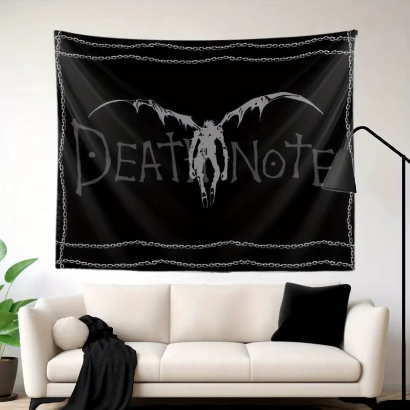 VIKAMA Wandteppich Notes Dark Logo Anime Animation Hintergrundtuch in Schwarz, Breite: 60 cm, Höhe: 40 cm - Bild 3