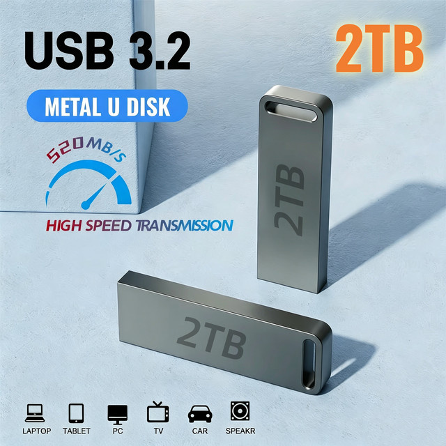 Hochgeschwindigkeits Metall USB 3.0 Stick in Silber mit verschiedenen Speicherkapazitäten von 128GB bis 2TB - Bild 1