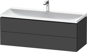 Duravit L-Cube Möbelwaschtisch in Graphit Matt mit 2 Schubladen, Wandmontage, B/T/H: 120 x 48 x 48 cm - Bild 1