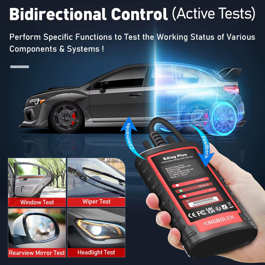 KINGBOLEN Ediag Plus Bluetooth-Scanner Schwarz: Bidirektionales OBD2-Diagnosetool für alle Systeme mit ECU-Codierung, kompatibel mit iOS und Android - Bild 6