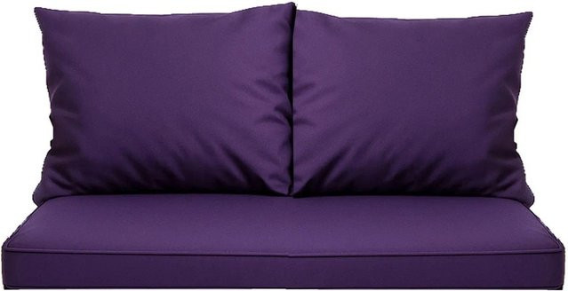 Setgarden Mix Bench Kissen Set für 2-Sitzer Bänke, Bankauflage und Rückenkissen, Violett, B/T: 100 x 60 cm, H: 56 cm, 3-teilig - Bild 1