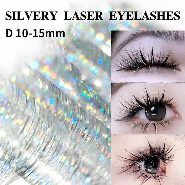 aHoneya Wimpernverlängerungen, Silber, Schimmernd, 10-15 mm - Bild 1