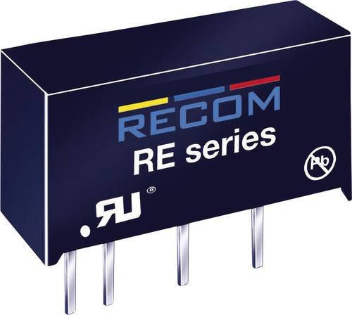 RECOM RE-1205S DC/DC-Wandler Print 12 V/DC auf 5 V/DC 200mA 1W Schwarz - Bild 1