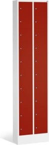 C+P Kleingefachschrank Intro mit 20 Fächern, Front Rubinrot, Korpus Lichtgrau, H: 195,0 cm, B: 46,0 cm, T: 20,0 cm - Bild 1