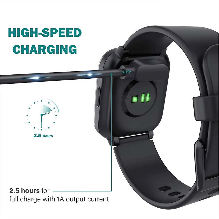 USB-Ladekabel für Xiaomi Haylou RT LS05S, Yamay SW022, Imilab KW66, Haylou Solar LS05 und Ticwatch CXB01 in Schwarz - Bild 3