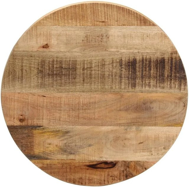 vidaXL Tischplatte Rund aus Massivem Mangoholz, Braun, Durchmesser: 50 cm, Höhe: 1,5 cm - Bild 1