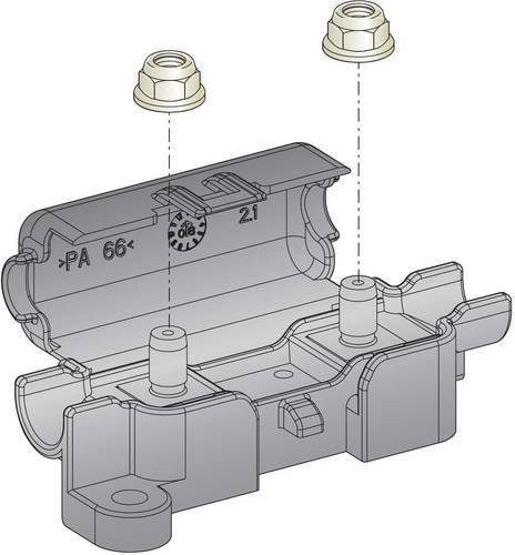 ESKA Sicherungshalter 1.003600 für Sicherungsstreifen 150A 32 V/DC in Grau - Bild 1