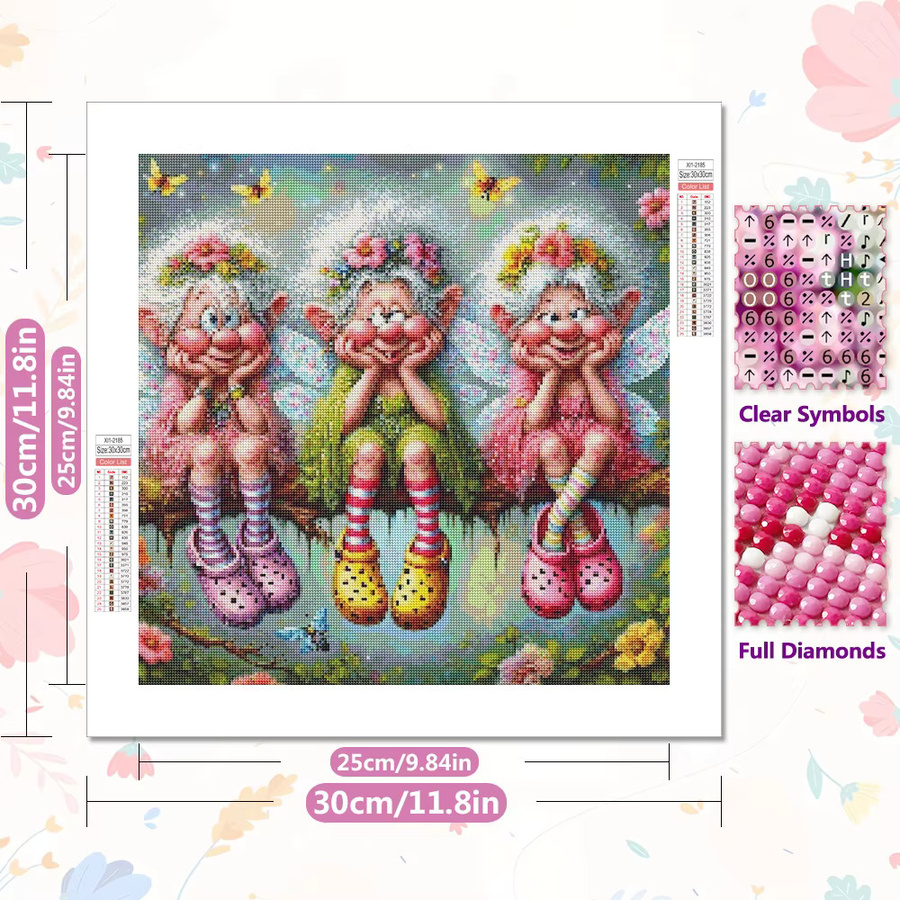 EverShine DIY Diamantmalerei Cartoon Porträt Alte Frau 5D Mosaik Stickerei in Multicolour zur Wanddekoration B/T/H: 20 x 20 x 20 cm - Bild 2