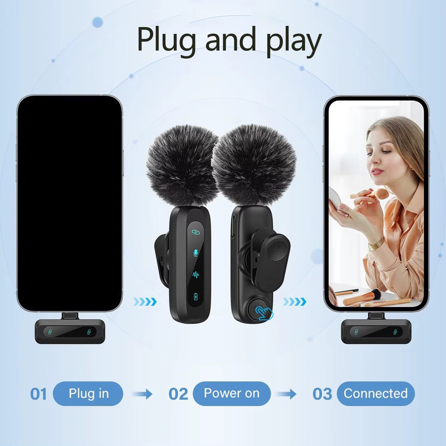 HITOZON Lavalier-Mikrofon mit USB-C Anschluss in Schwarz für Videoproduktion, Live-Streaming und Interviews - Bild 4