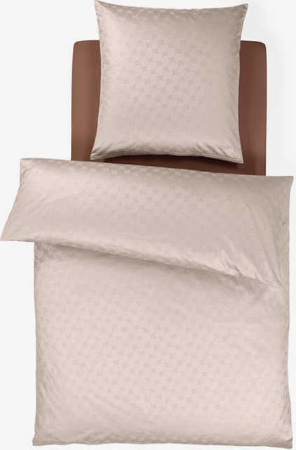 Joop Bettwäsche Mako-Satin aus Baumwolle mit floralem Design in Sand und Beige - Bild 1