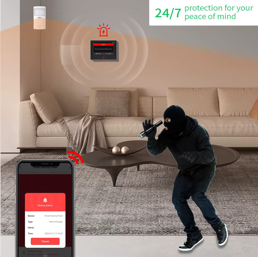 Staniot Smart Home Sicherheitsalarmsystem mit 7 Zoll Display, LoRa Version, WiFi und 4G, Einbruchschutz-Kit in Weiß mit 500m Übertragungsreichweite und eingebauter Sirene - Bild 4