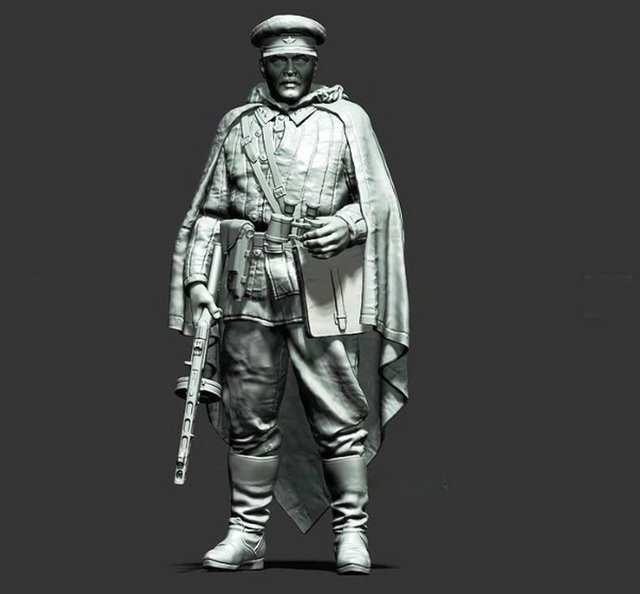 MEEKLION MODEL Offizier der Roten Armee, 54-mm-Harz-Modellbausatz, Militär - Bild 1