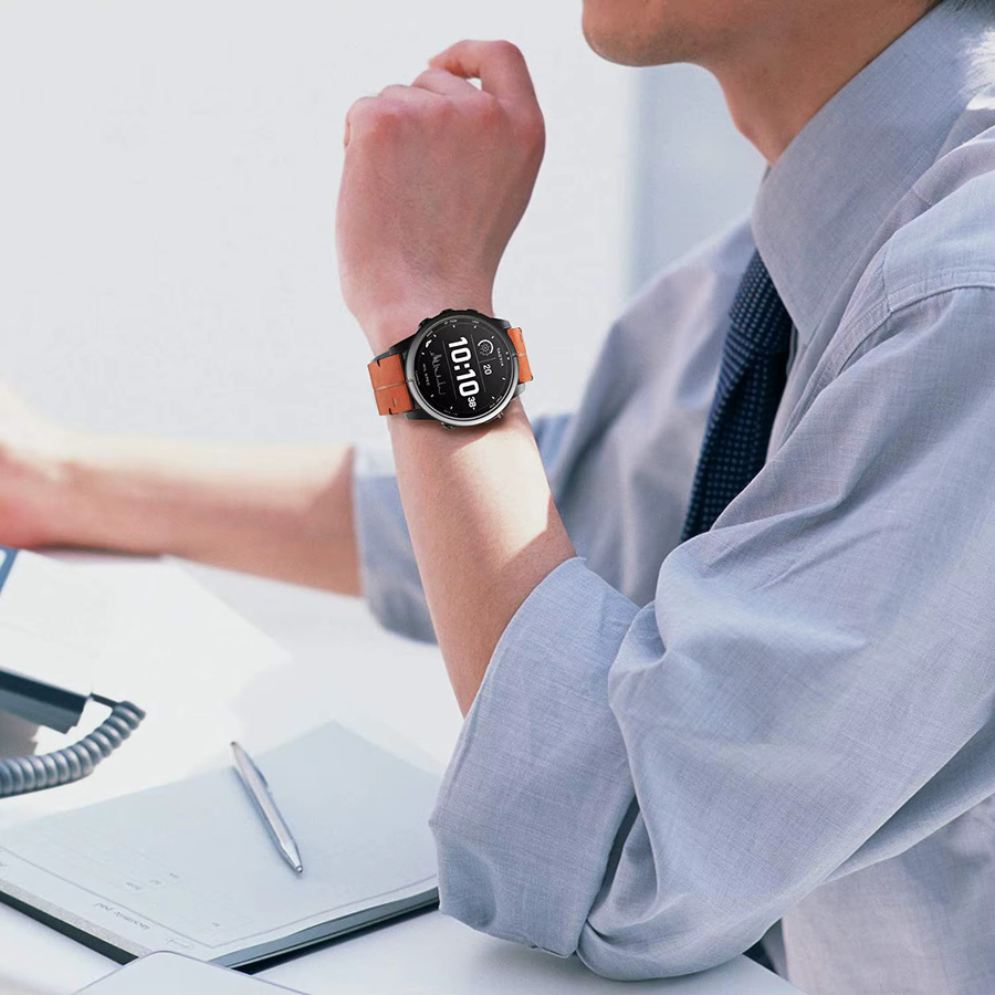 Anbest Uhrenarmband Leder, 26 mm, für Garmin Fenix - Bild 1