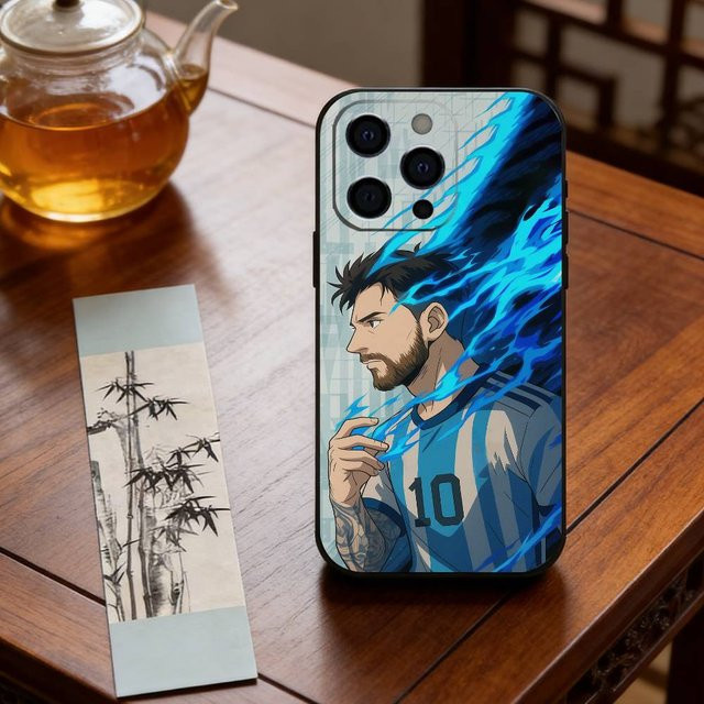 Lionel Messi Handyhülle aus weichem Silikon für Apple iPhone 11 bis iPhone 17 Pro Max, Multicolor - Bild 1