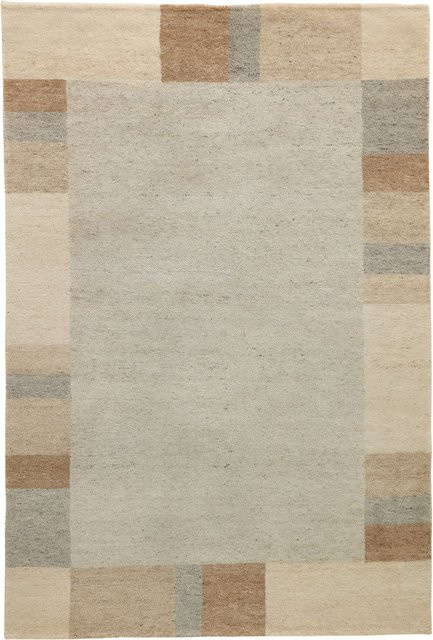 Handgeknüpfter Teppich TERRA Bordüre von theko in Grau und Beige, B/T: 240 x 170 cm - Bild 1