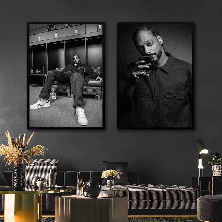 Potdemiel Snoop Dogg Leinwanddruck Wandkunst im modernen Stil, Schwarz, Rechteckig - Bild 4