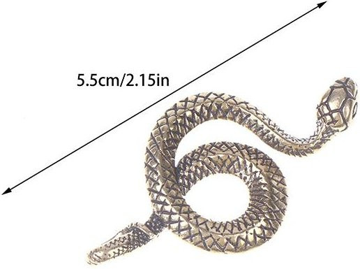 Yiran Furniture Retro Kupfer Schlange Boa Ornament in Gold als antike Tierfigur zur Dekoration für Schreibtisch und Wohnzimmer - Bild 1