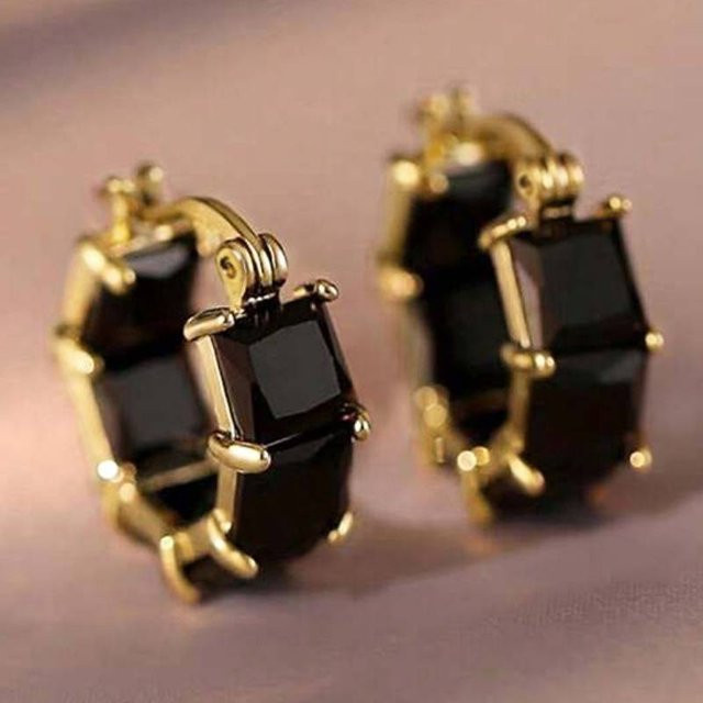 Huitan Sanfte Creolen, Gold, Zirkonia, Damen - Bild 1