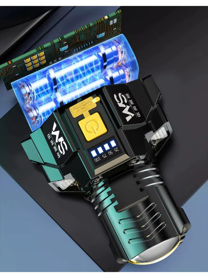 Heinast LED-Stirnlampe Schwarz mit Zoomfunktion und wiederaufladbarem Akku für Outdoor und Arbeit - Bild 6