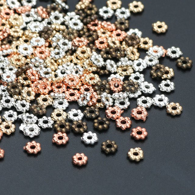 Laudsong Perlen Blumenform, Acryl Kunststoff, 4/6 mm, Spacer - Bild 1