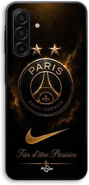 Maniacase Handyhülle für Samsung Galaxy A37 in Schwarz und Gold mit PSG Doppelmeister Design - Bild 1