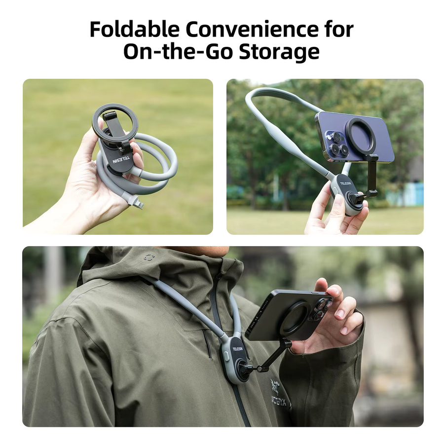TELESIN Magnetische Halshalterung für iPhone und Android-Telefone in Grün, POV-Brusthalterung und Handy-Gurt - Bild 5