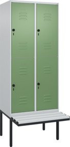 C+P Doppelstock-Spind Classic PLUS Sitzbank mit 2 Abteilen und Sicherheits-Drehriegel, B/T/H: 212 x 80 x 81,5 cm - Bild 1