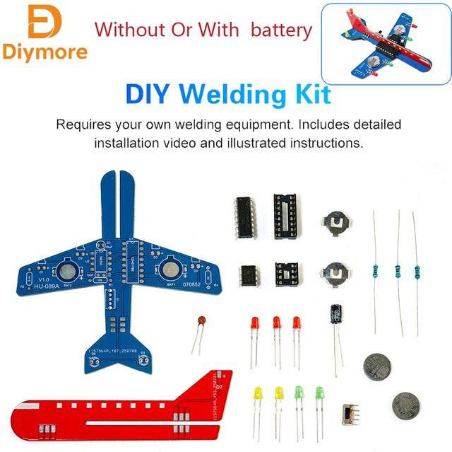diymore DIY Elektronische Kit Kleine Flugzeug LED Flow Licht Schaltung, Spielzeug - Bild 1