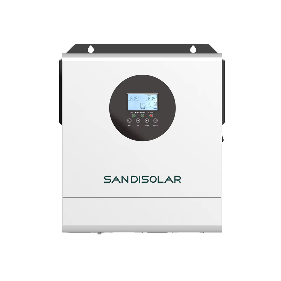 SANDISOLAR 4200W Hybrid-Solar-Wechselrichter-Ladegerät 24V mit 500V Hochspannung MPPT und Dual-Ausgang in Weiß - Bild 1
