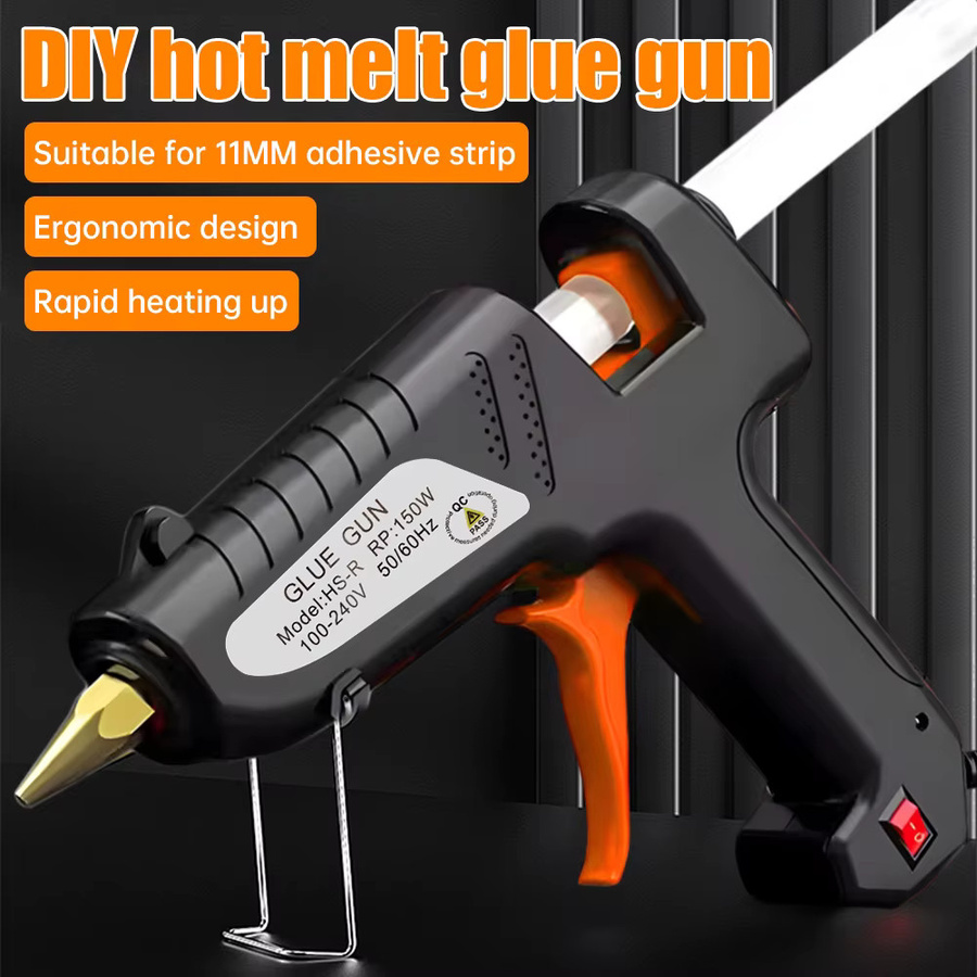 Aideepen Industrielle Heißklebepistole 150W in Schwarz für DIY-Bastelarbeiten und Heimwerkerprojekte mit 11mm Klebestiften - Bild 2